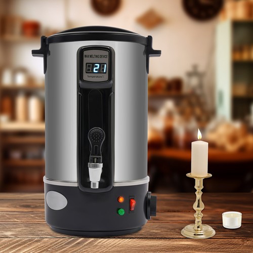 1000W 8L Electric Wax Melter Melting Pot 30-100°C LED Display for Candle Making