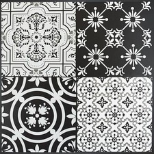 Floor Tiles Self Adhesive Vinyl Flooring Kitchen Bathroom Patterned Blue Orange