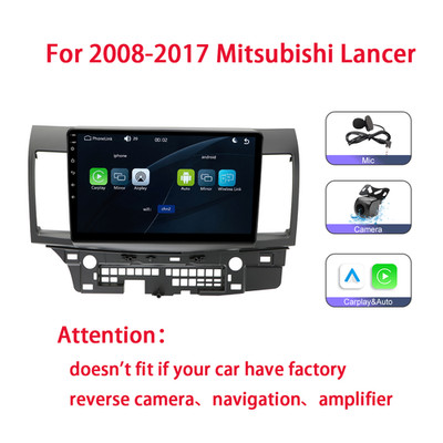 10'' Carplay Android Auto Stereo For 2008-2017 Mitsubishi Lancer Linux System Cam