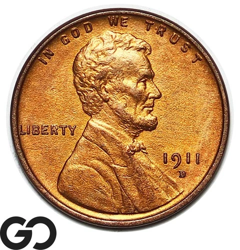 1911-D Lincoln Cent Wheat Penny, Very Nice Near Gem BU++ Better Date