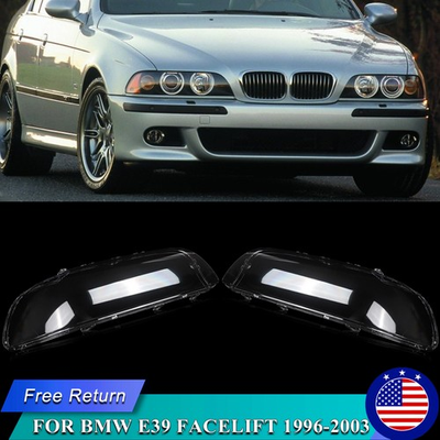 #ad Leftamp;Right Headlight Lens Shell Cover For BMW 5 Series E39 Facelift 2000 2003 $46.05