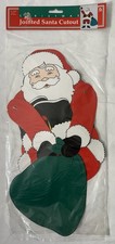 Vintage NOS Amscan 18" Jointed Santa Cutout Cardboard Christmas Wall Hanging