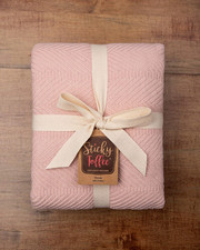 Cotton Throw Blanket 60x50 in   Woven Lightweight Blush Pink Blanket for Couch o