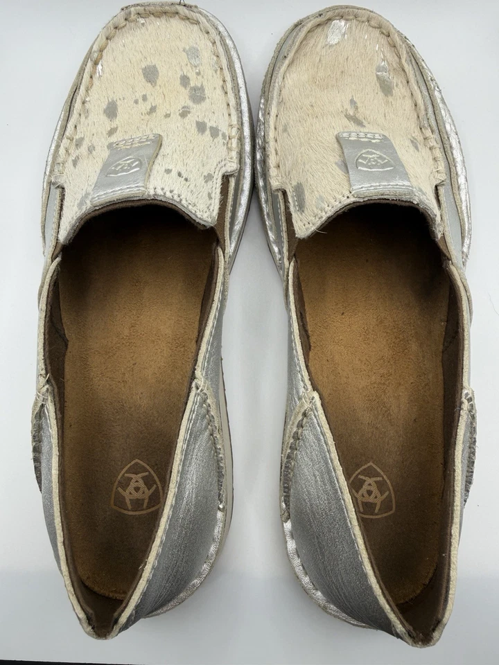 Womens Ariat Cruiser Leather Silver Calf Hair Comfort Casual Loafers Shoes 7.5B - Image 2 of 4