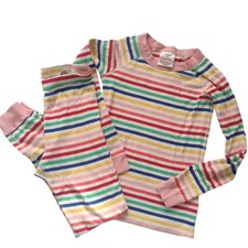 Hanna Andersson Kids Rainbow Striped PJs 8 Multicolor Organic Cotton Pajama Set