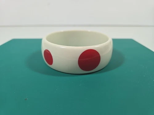 OFF WHITE Bracciale a pois bianco sporco rosso lucite plastica retrò grosso polso grande