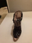 Fenton vintage amethyst floral design glass shoe