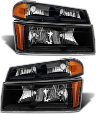 2004-2012 Chevy Colorado Gmc Canyon Headlight Assembly Black Housing Left Right 2004-2012 Chevy Colorado Gmc Canyon Headlight Assembly Black Housing Left Right