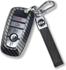 For Ford Key Fob Cover With Keychain Full One Size Carbon Fiber For Ford Key Fob Cover With Keychain Full One Size Carbon Fiber