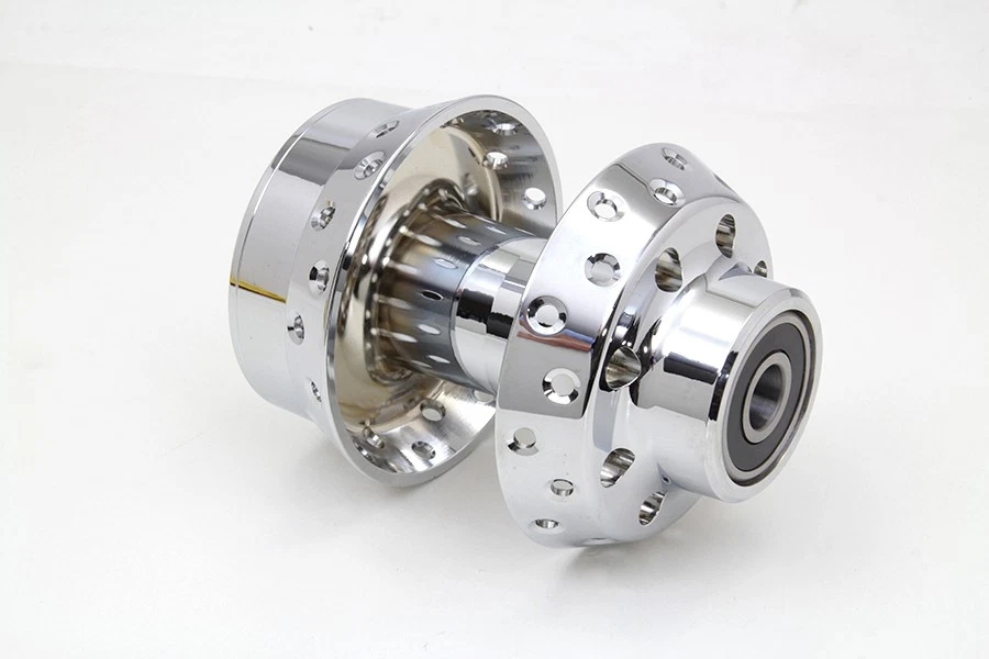 Buje de rueda delantera cromado cojinetes de 3/4 pulgadas para Harley Davidson Foto 4 de 4