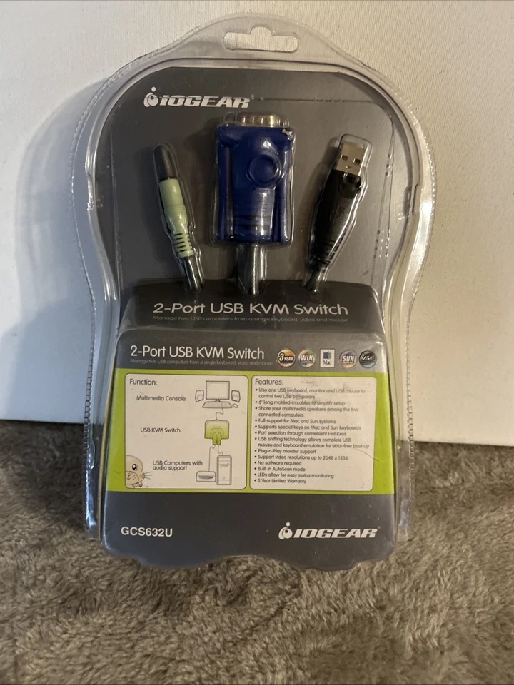 IOGEAR GCS22U 2-Port USB VGA KVM Switch - Image 2 of 2