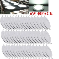 40Pack 4Inch LED Ceiling Lights Ultra-Thin Recessed Retrofits Kit 6000K Daylight
