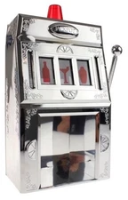 Godinger Silver Slot Machine Bar Set • Novelty Liquor Dispenser • New in Wrap