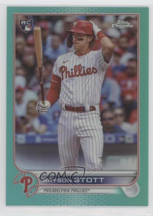 2022 Topps Chrome Update Aqua Refractor 16/250 Bryson Stott #USC154 a2k