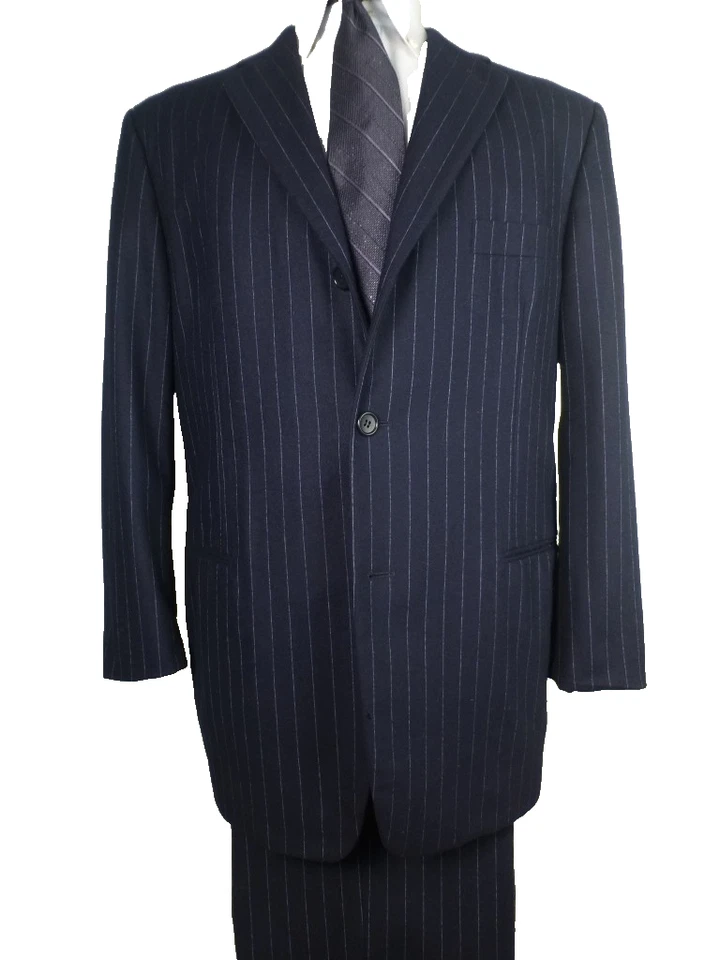Vestimenta Suit 54C/44S W34 Navy Blue Stripes Italy - Image 2 of 4