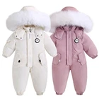 Winter Baby Ski Suit Plus Velvet Baby Jumpsuit Boys Overalls