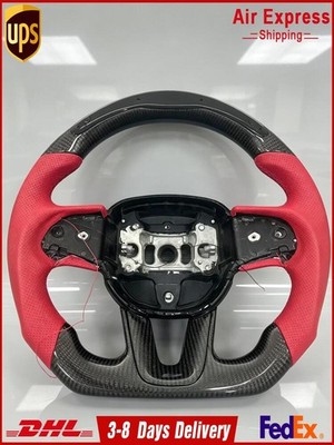 LED RPM Carbon fiber  Steering Wheel Fit Dodge Charger Hellcat Jeep SRT8 2018+
