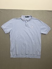 Polo Ralph Lauren Men's XL Light Blue Cotton Short Sleeve Polo Shirt Pony Logo