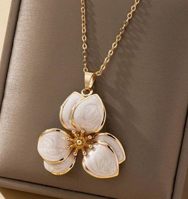 Zara 18K Vergoldet Neu Kirschblüte Lilie Blume Halskette Kette Anhänger Sale