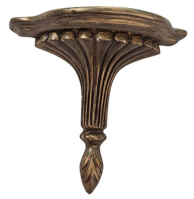 Vintage Wall Shelf Sconce Hollywood Regency Plaster Chalkware Antiqued Gold 8''