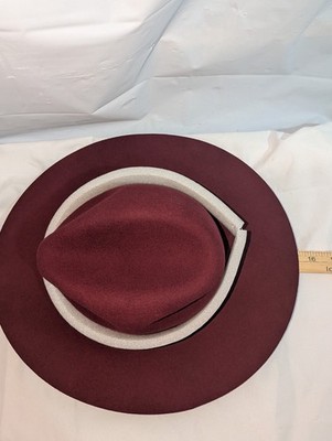 Saks Fifth Avenue Women’s Burgundy 100% Wool Fedora Hat NWT Saks Fifth Avenue Fedoras Hats Women main image 3