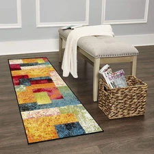 Splash Scarlet Rug 1'9"x7'2" Ivory/Pink/Orange/Blue