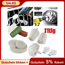 11x Chrom-Alu Felgen Polierset Polierscheibe Politur Polierköpfe Polierpaste