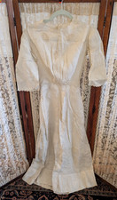 Vintage Edwardian Cotton Lace XS or Teen Size Tea Dress Embroidered Gown Museum