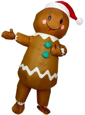 7ft Gingerbread Man Inflatable Costume Full Body Christmas Cosplay Party Suit