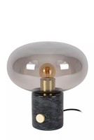 Tischleuchte Marmor Rauchglas Schwarz Nachttisch 24 Cm E27 Schalter Tischlampe