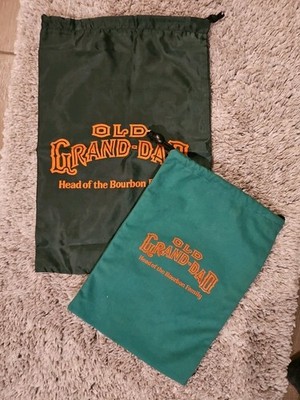 Vintage OLD GRAND-DAD Green Bottle Bag Bundle - Head of the Bourbon Family