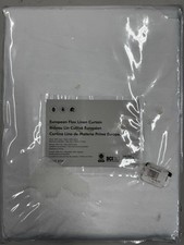West Elm European Flax Linen Curtain 01213480 White 48x106
