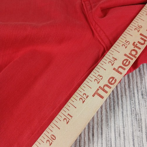 Judy Blue Jeans 3/26 Garment Dyed High Rise Wide Leg Raw Hem Crop Light Red - Picture 10 of 12