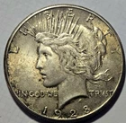 KEY DATE 1928 SILVER PEACE DOLLAR FULL LUSTER UNC. L@@K