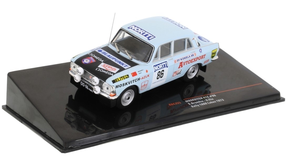 Moskwitsch 412 IXOMODELS 1/43 voiture miniature de collection rallye 1000 lacs Finlande 1973