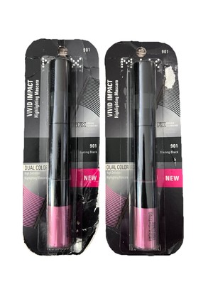Max Factor Vivid Impact Dual Color Highlighting Mascara, # 901 Blazing Black 2PK