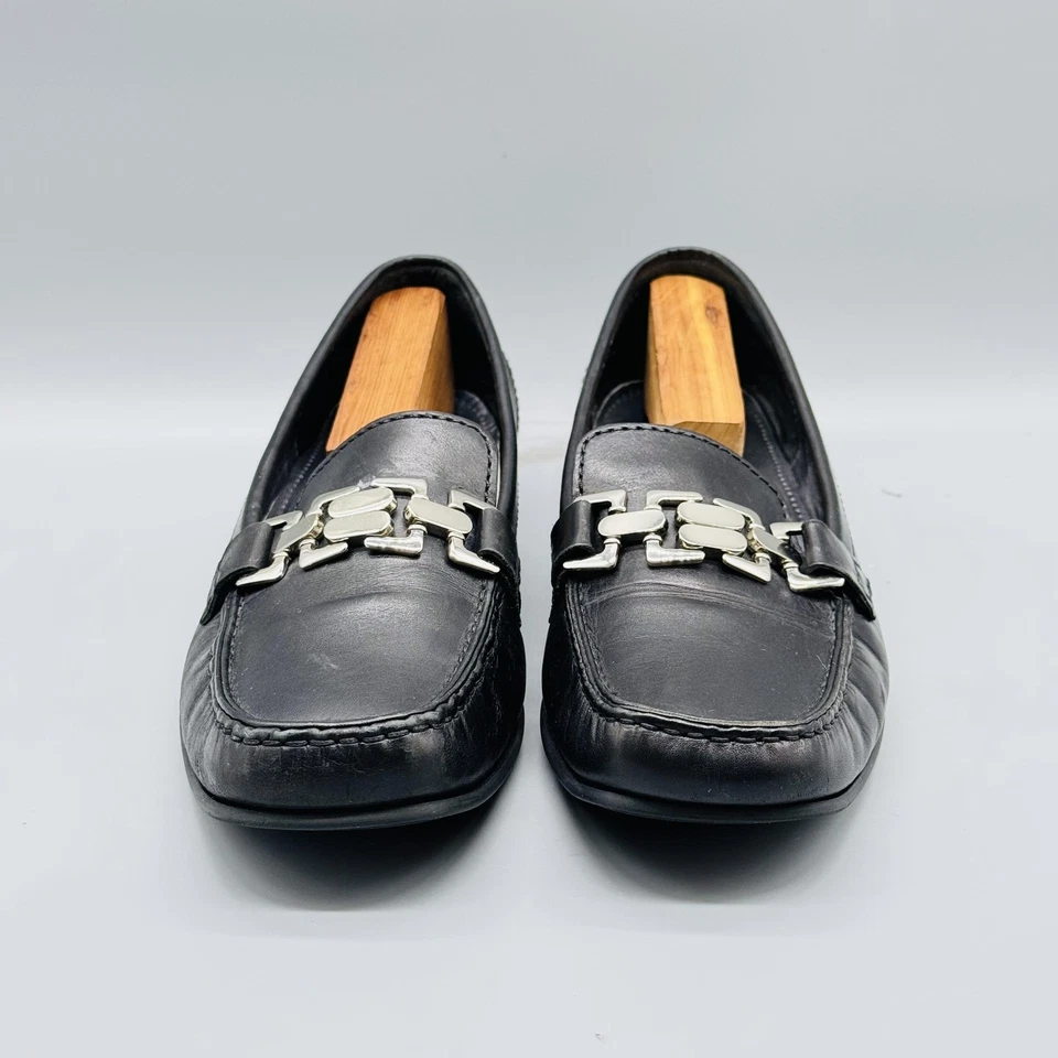 Zapatos Cole Haan para mujer 10 mocasines de cuero negro Horsebit sin usar, en caja, cómodos sin cordones Foto 3 de 4