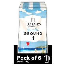 Taylors of Harrogate Decaffe Ground Roast Coffee, 200 g (Pack of 6 - Total 1.2k