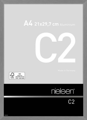 Nielsen Aluminium-Bilderrahmen C2 struktur grau matt 21x29,7 cm Acrylglas