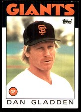 Dan Gladden 1986 Topps #678 Giants MLB READ FREE SHIPPING AutographDen
