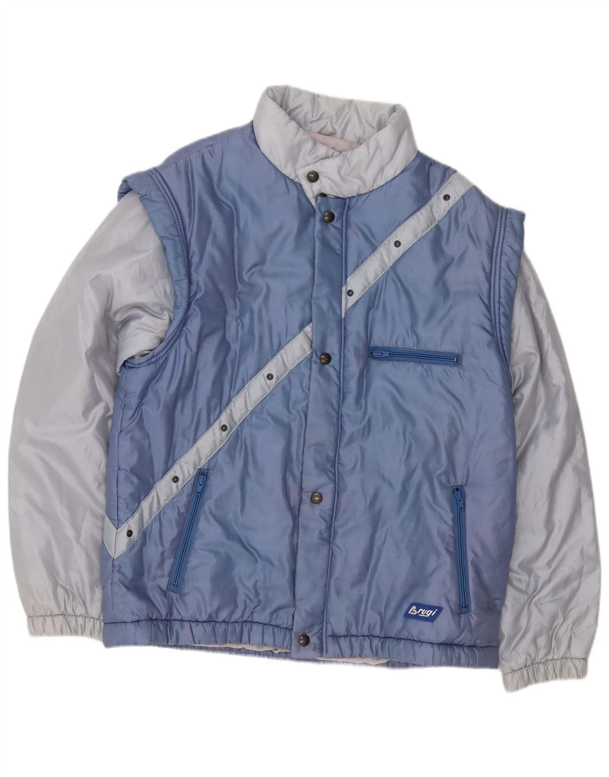 Brugi Mens Windbreaker Jacket IT 52 XL Blue Colourblock Polyester MA02