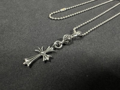 Chrome Hearts Ball Tiny CH Cross Necklace With Ball Chain Made In Japan