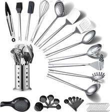 Stainless Steel Kitchen Utensils Set 40 Pieces Cooking Utensil Set with Utens...
