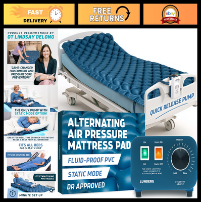 #ad Alternating Air Pressure Mattress Pad for Bed Sore Prevention Waterproof Toppe $139.99