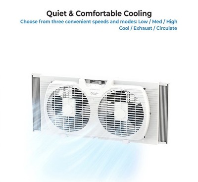Comfort Zone 9'' 2-Speed Twin Window Fan