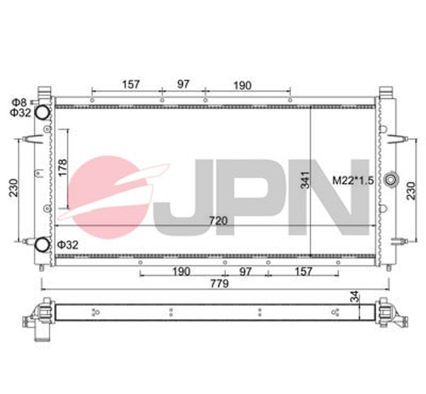 MotorküHler WasserküHler JPN 60C9054-JPN FüR VW Transporter Multivan T4 Bus 70B-image