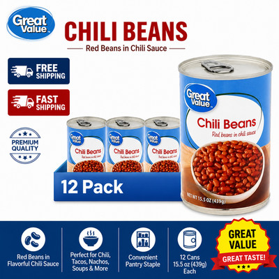 (12 pack) Great Value Chili Beans, 15.5 oz