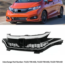 Chrome Front Upper Bumper Grille For 2018 2019 2020 Honda Fit EX LX Hatchback