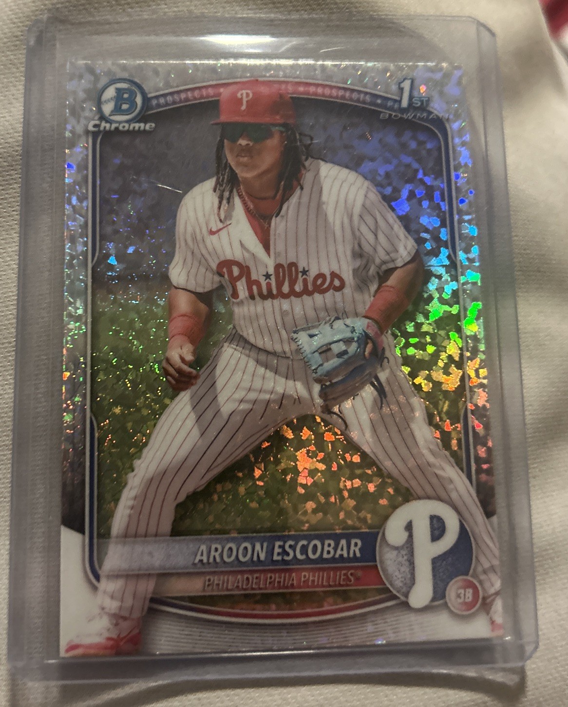 2025 Bowman Chrome Prospects Aroon Escobar #BCP-65 Mini-Diamond Refractor (RC)