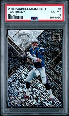 2016 Tom Brady Donruss Elite #5 Black Foil /199 PSA 8